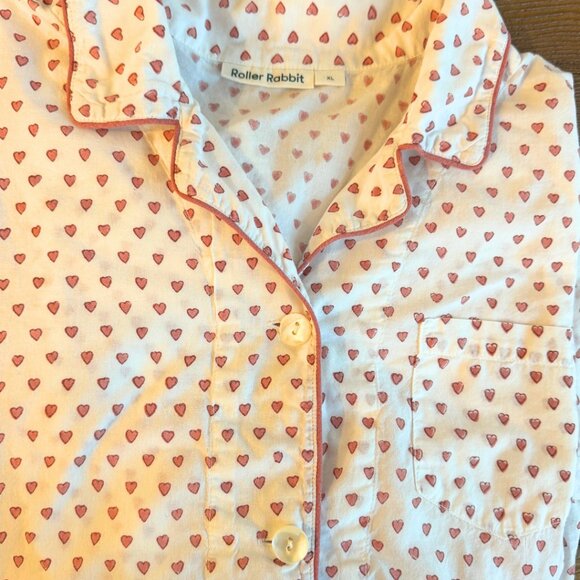 Roller Rabbit Red Hearts Pajama Set Size XL - Picture 4 of 7